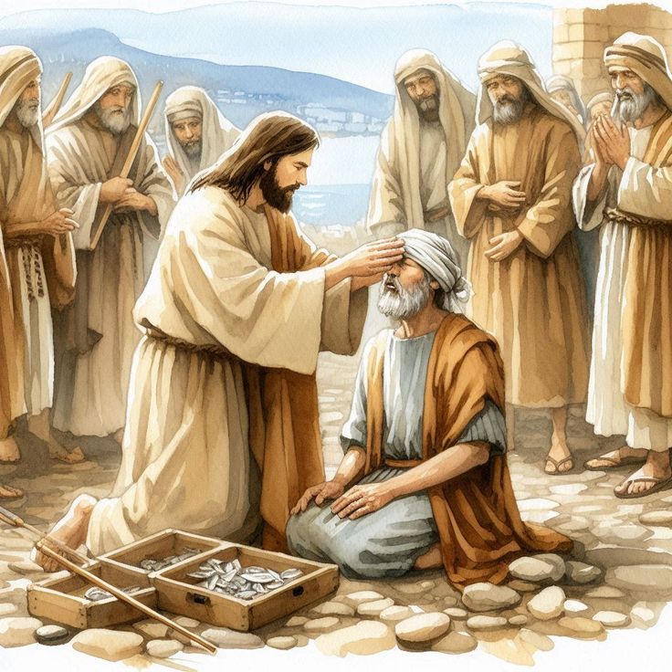 Curando Bartimeu (Marcos 10_46-52, Mateus 20_29-34, Lucas 18_35-43) -